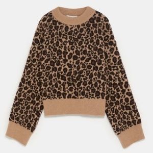 ZARA ANIMAL PRINT LEOPARD SWEATER NWT